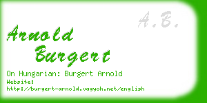 arnold burgert business card